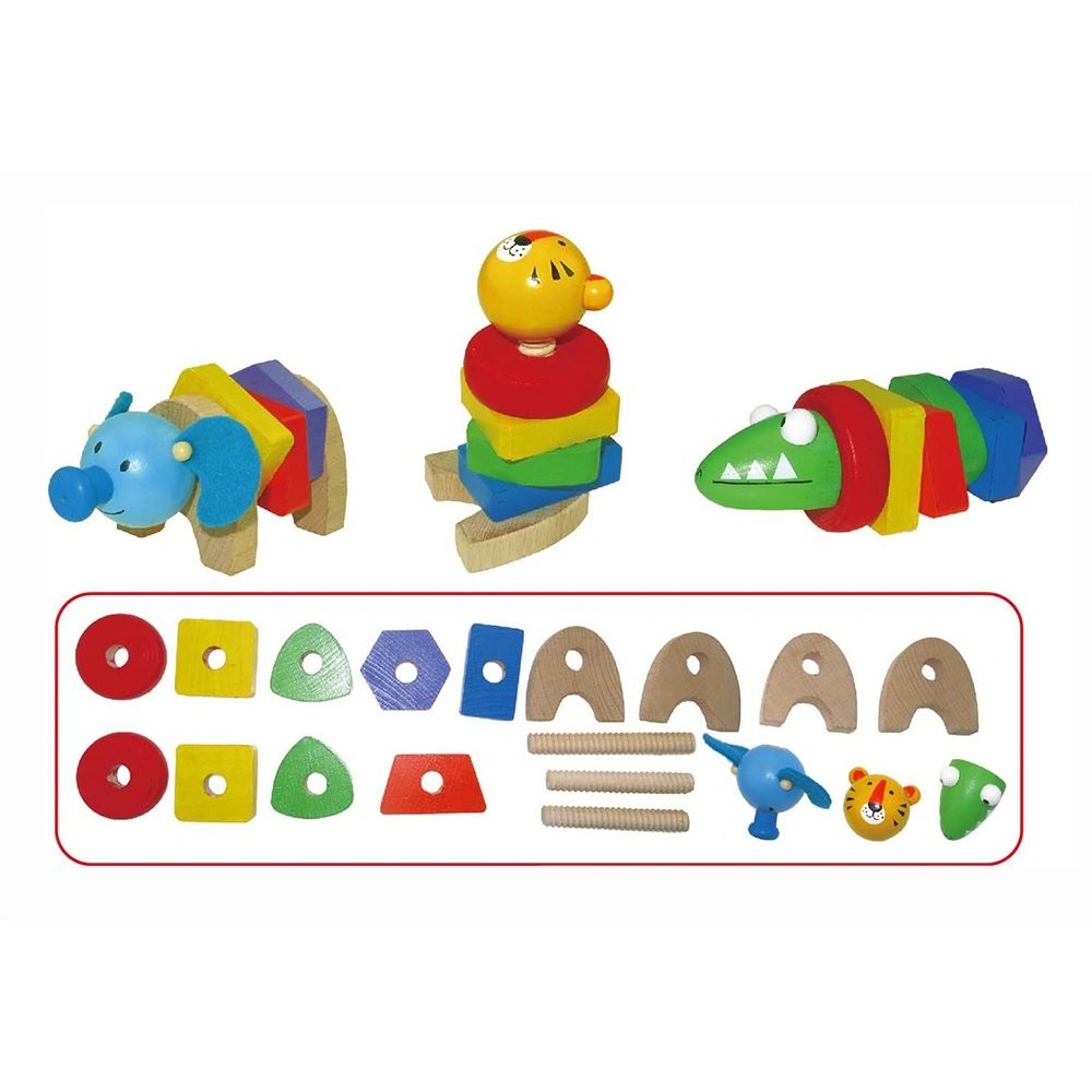 Wooden Animal Construction Set